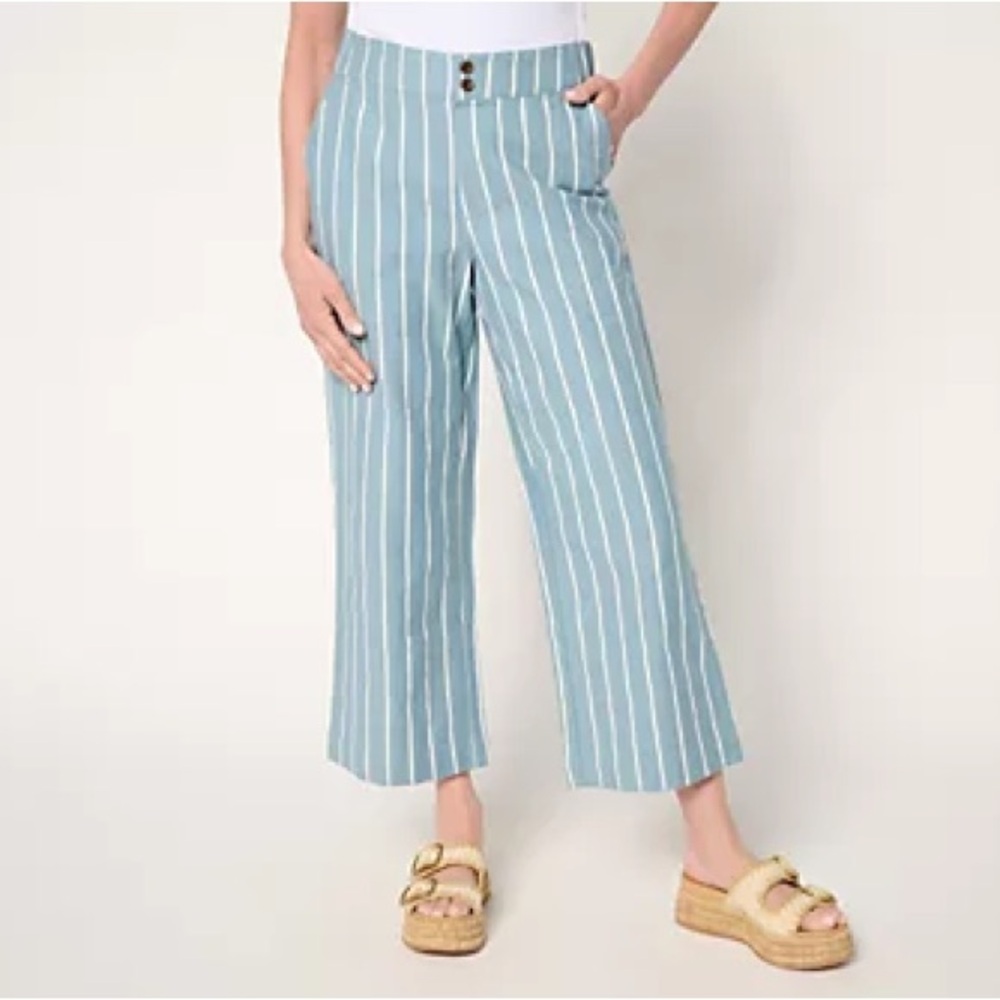 Me by Jennie Garth Petite 100% Cotton Twill Crop Pants